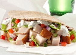 Greek Turkey Pita with Tzatziki Sauce