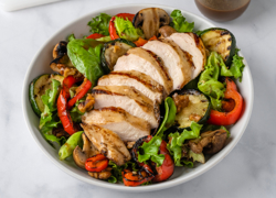 Walnut Balsamic Glazed Chicken and Grilled Vegetable Salad